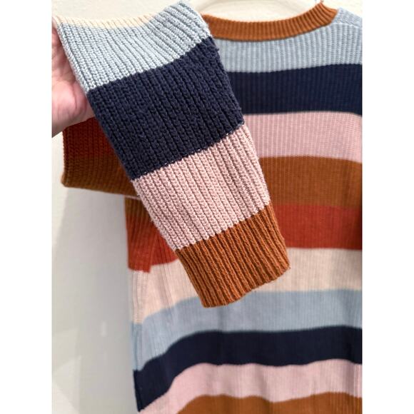 Madewell Oversized Rainbow Stripe Pullover Sweater | Cotton Knit Crewneck XS - Picture 8 of 12